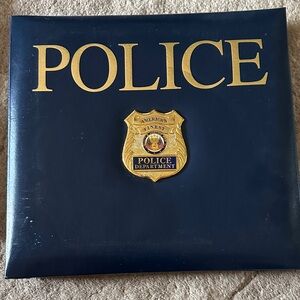 BNWT Navy Blue Police Badge leather scrapbook